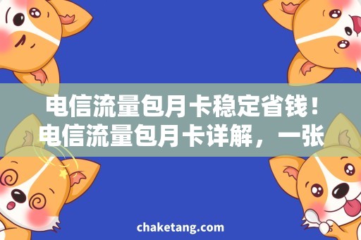 电信流量包月卡稳定省钱！电信流量包月卡详解，一张卡搞定你的上网需求