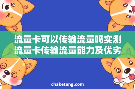 流量卡可以传输流量吗实测流量卡传输流量能力及优劣分析，附上推荐方案