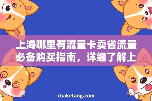 上海哪里有流量卡卖省流量必备购买指南，详细了解上海流量卡销售情况