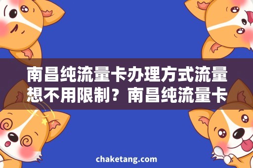 南昌纯流量卡办理方式流量想不用限制？南昌纯流量卡办理攻略来袭！