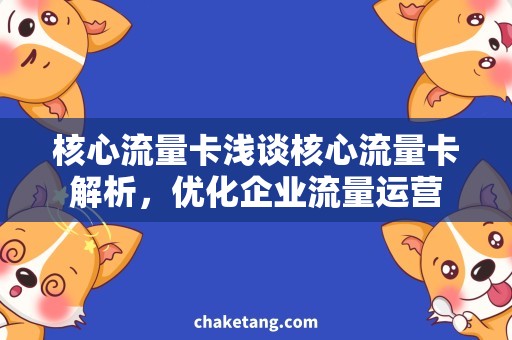 核心流量卡浅谈核心流量卡解析，优化企业流量运营