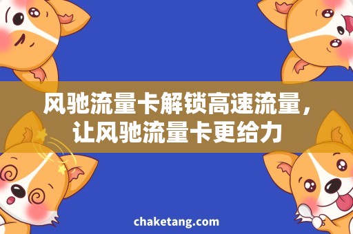 风驰流量卡解锁高速流量，让风驰流量卡更给力