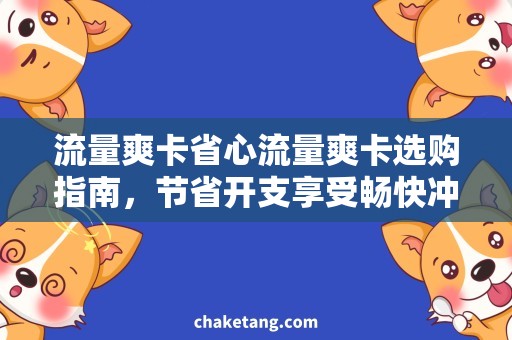 流量爽卡省心流量爽卡选购指南，节省开支享受畅快冲浪！