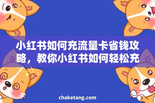 小红书如何充流量卡省钱攻略，教你小红书如何轻松充流量卡