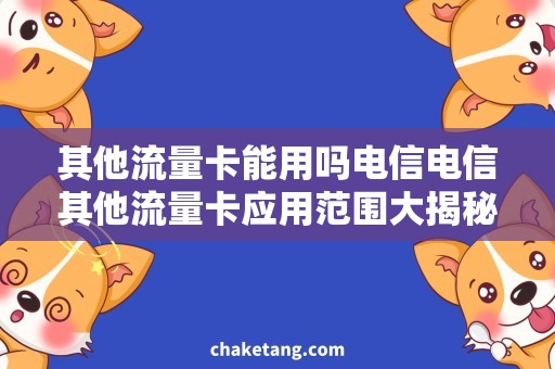 其他流量卡能用吗电信电信其他流量卡应用范围大揭秘，你不容错过！