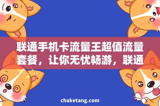 联通手机卡流量王超值流量套餐，让你无忧畅游，联通手机卡流量王