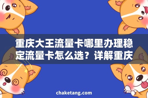 重庆大王流量卡哪里办理稳定流量卡怎么选？详解重庆大王流量卡办理