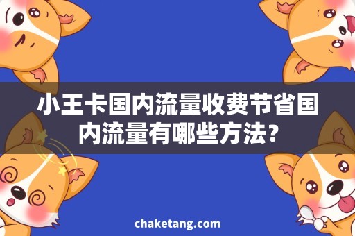 小王卡国内流量收费节省国内流量有哪些方法？
