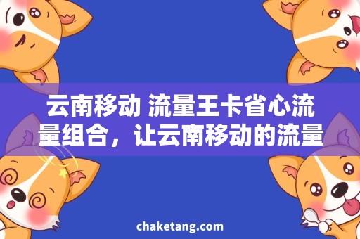 云南移动 流量王卡省心流量组合，让云南移动的流量王卡更实惠