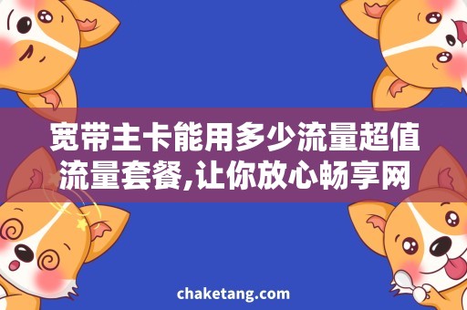 宽带主卡能用多少流量超值流量套餐,让你放心畅享网络