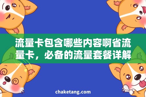 流量卡包含哪些内容啊省流量卡，必备的流量套餐详解