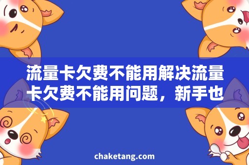 流量卡欠费不能用解决流量卡欠费不能用问题，新手也能轻松操作！