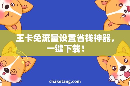 王卡免流量设置省钱神器，一键下载！