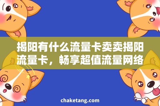揭阳有什么流量卡卖卖揭阳流量卡，畅享超值流量网络套餐