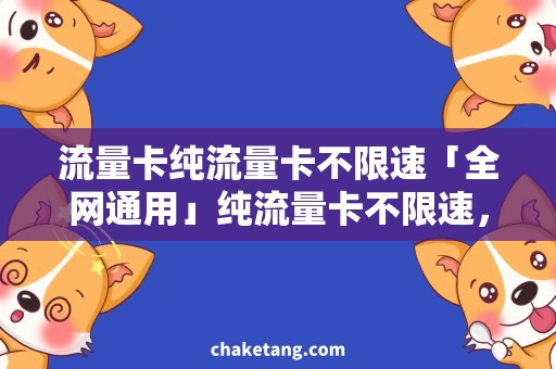 流量卡纯流量卡不限速「全网通用」纯流量卡不限速，上网不求人！