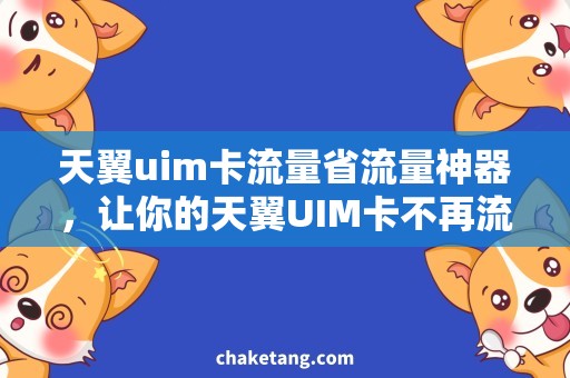 天翼uim卡流量省流量神器，让你的天翼UIM卡不再流量焦虑！