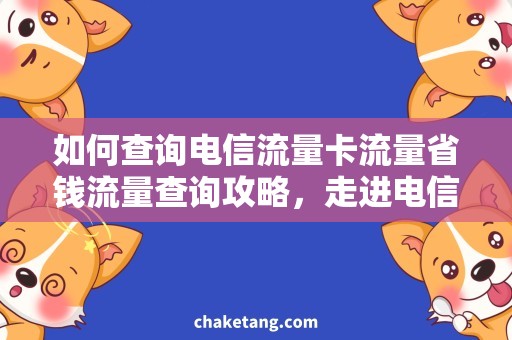 如何查询电信流量卡流量省钱流量查询攻略，走进电信卡的省心省钱世界