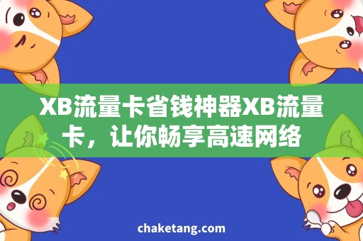XB流量卡省钱神器XB流量卡，让你畅享高速网络