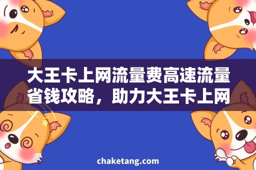 大王卡上网流量费高速流量省钱攻略，助力大王卡上网流量费优惠！