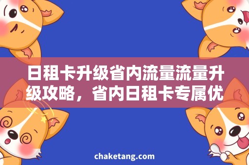 日租卡升级省内流量流量升级攻略，省内日租卡专属优惠详解