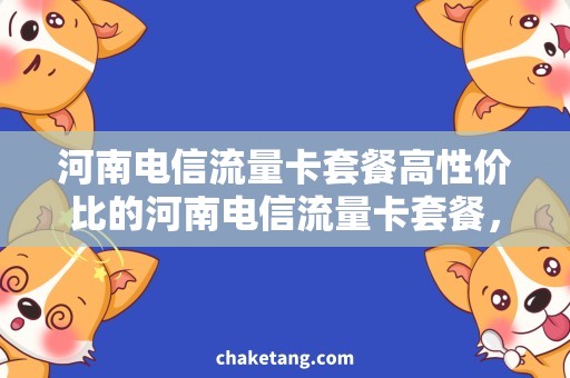 河南电信流量卡套餐高性价比的河南电信流量卡套餐，畅享网络生活