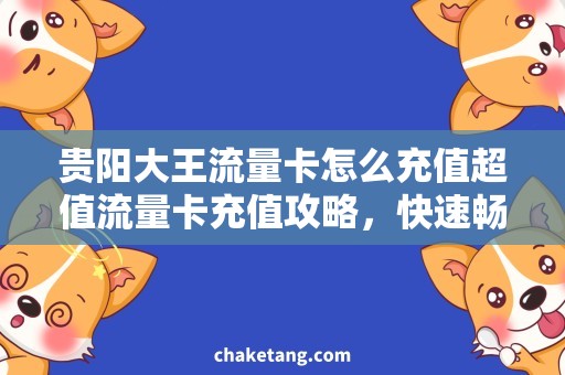 贵阳大王流量卡怎么充值超值流量卡充值攻略，快速畅享贵阳大王网络！