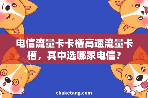 电信流量卡卡槽高速流量卡槽，其中选哪家电信？