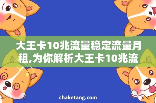 大王卡10兆流量稳定流量月租,为你解析大王卡10兆流量真正需求