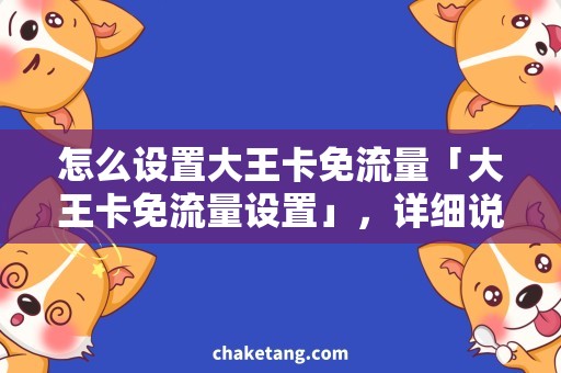 怎么设置大王卡免流量「大王卡免流量设置」，详细说明大王卡免流量的设置方法及注意事项