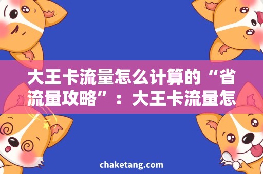 大王卡流量怎么计算的“省流量攻略”：大王卡流量怎么计算的详细解析