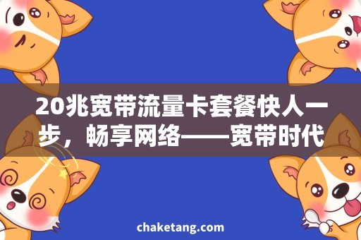 20兆宽带流量卡套餐快人一步，畅享网络——宽带时代必备20兆宽带流量卡套餐