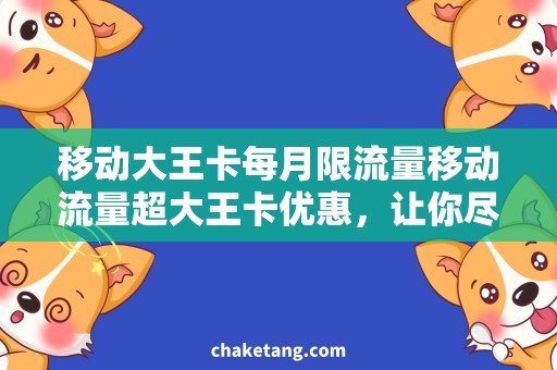移动大王卡每月限流量移动流量超大王卡优惠，让你尽享高速流量畅游互联网