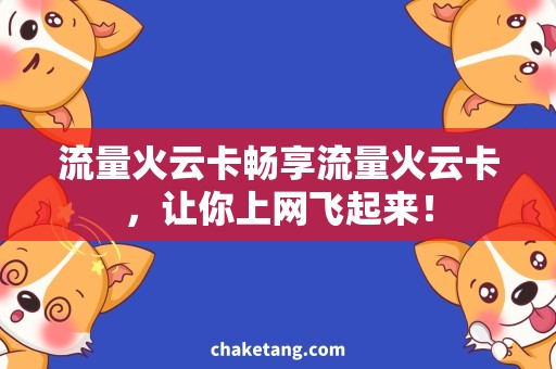 流量火云卡畅享流量火云卡，让你上网飞起来！