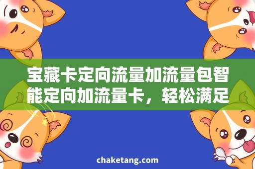 宝藏卡定向流量加流量包智能定向加流量卡，轻松满足你的上网需求！