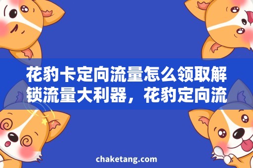 花豹卡定向流量怎么领取解锁流量大利器，花豹定向流量卡领取攻略！