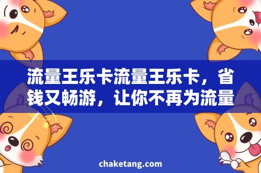 流量王乐卡流量王乐卡，省钱又畅游，让你不再为流量担忧！
