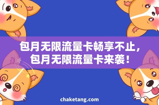 包月无限流量卡畅享不止，包月无限流量卡来袭！