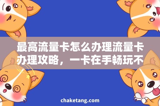 最高流量卡怎么办理流量卡办理攻略，一卡在手畅玩不停