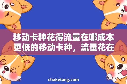 移动卡种花得流量在哪成本更低的移动卡种，流量花在哪儿更明智？