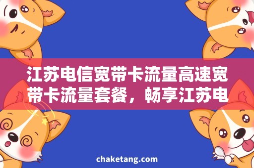 江苏电信宽带卡流量高速宽带卡流量套餐，畅享江苏电信网络