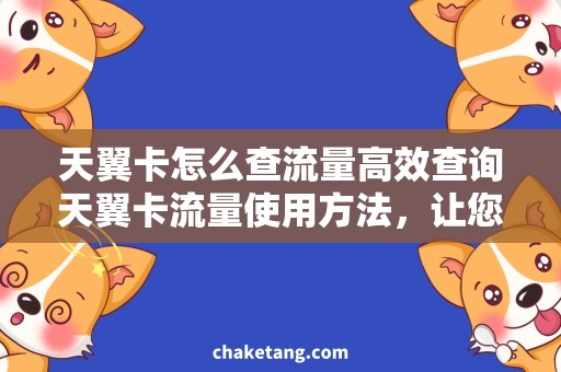 天翼卡怎么查流量高效查询天翼卡流量使用方法，让您轻松畅玩网络