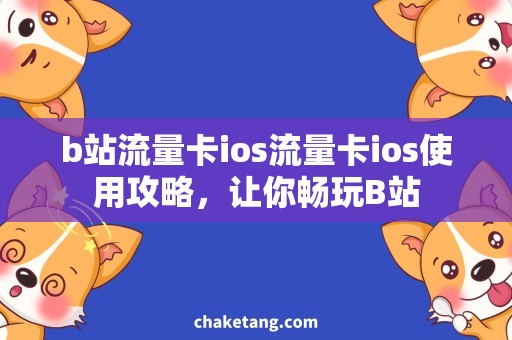 b站流量卡ios流量卡ios使用攻略，让你畅玩B站