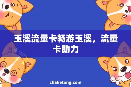 玉溪流量卡畅游玉溪，流量卡助力
