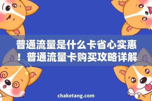 普通流量是什么卡省心实惠！普通流量卡购买攻略详解