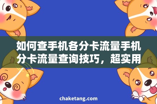 如何查手机各分卡流量手机分卡流量查询技巧，超实用方法！