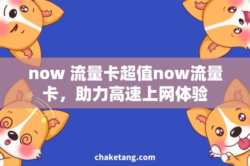 now 流量卡超值now流量卡，助力高速上网体验