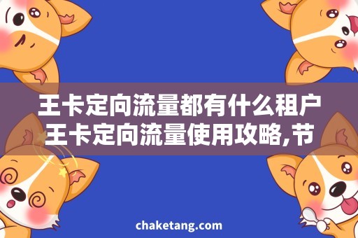 王卡定向流量都有什么租户王卡定向流量使用攻略,节省开支攻略