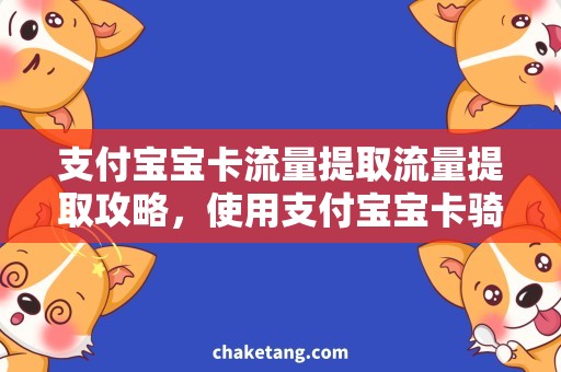 支付宝宝卡流量提取流量提取攻略，使用支付宝宝卡骑士保障你的上网需求