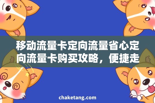 移动流量卡定向流量省心定向流量卡购买攻略，便捷走遍全球