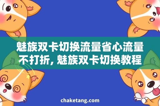 魅族双卡切换流量省心流量不打折, 魅族双卡切换教程